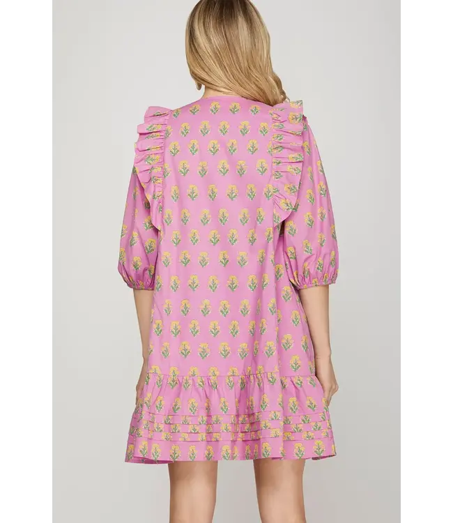 Ginger Pink Floral Dress