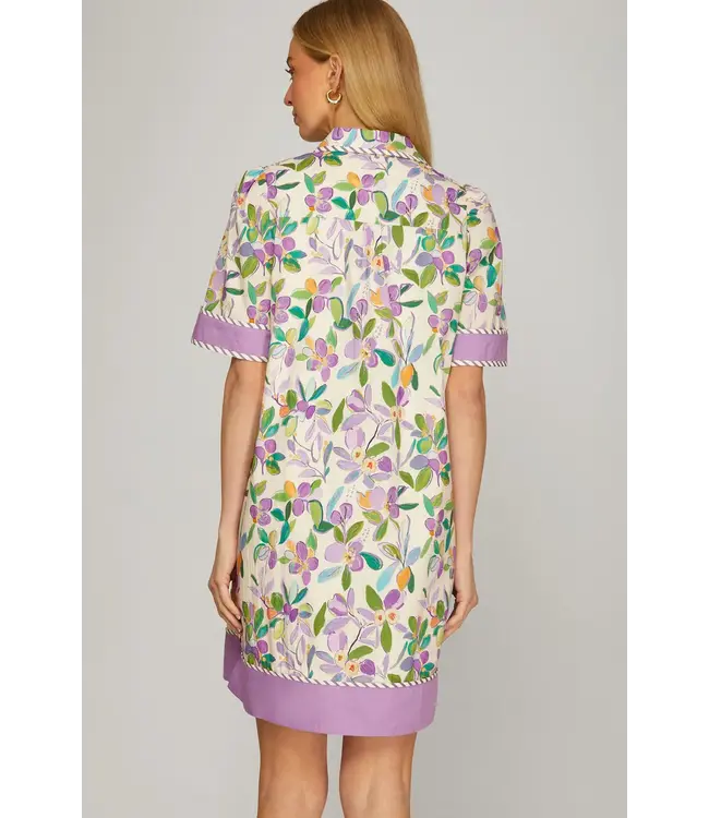 Nora Lavender Floral Dress