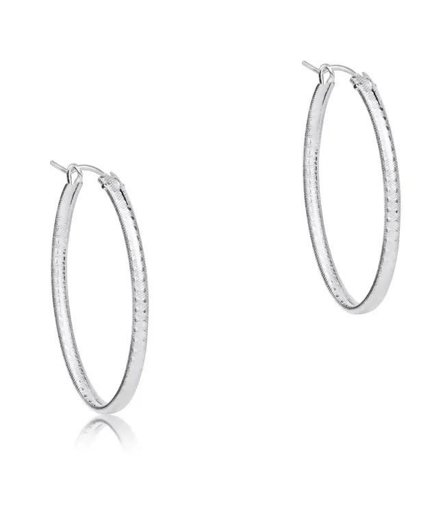 Enewton Oval Sterling Silver 1" Hoop Textured