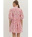Cassidy Pink Embroidered Floral Dress