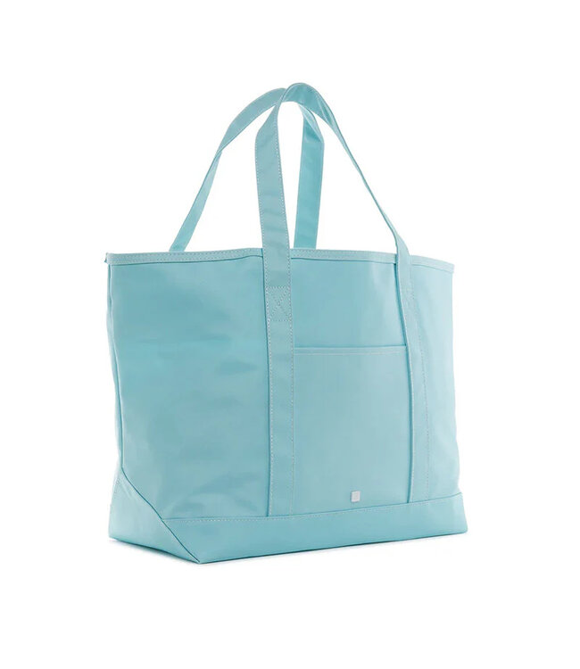 Lake Blue Coated Canvas Maxi Tote Bag