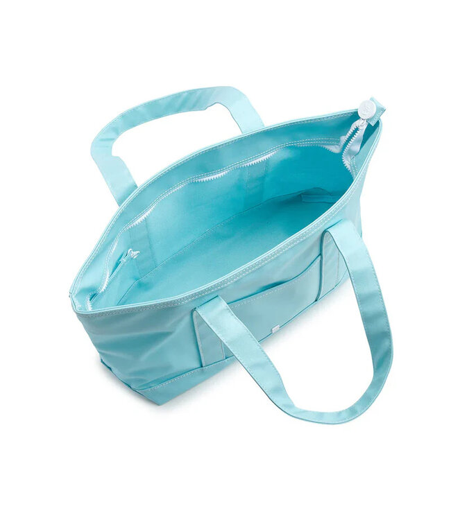 Lake Blue Coated Canvas Maxi Tote Bag