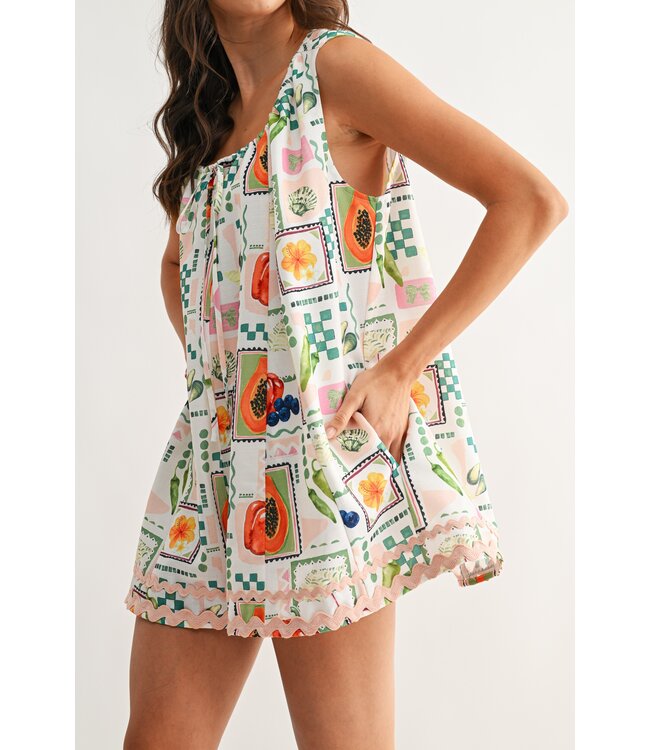 Poppie Ivory Citrus Romper