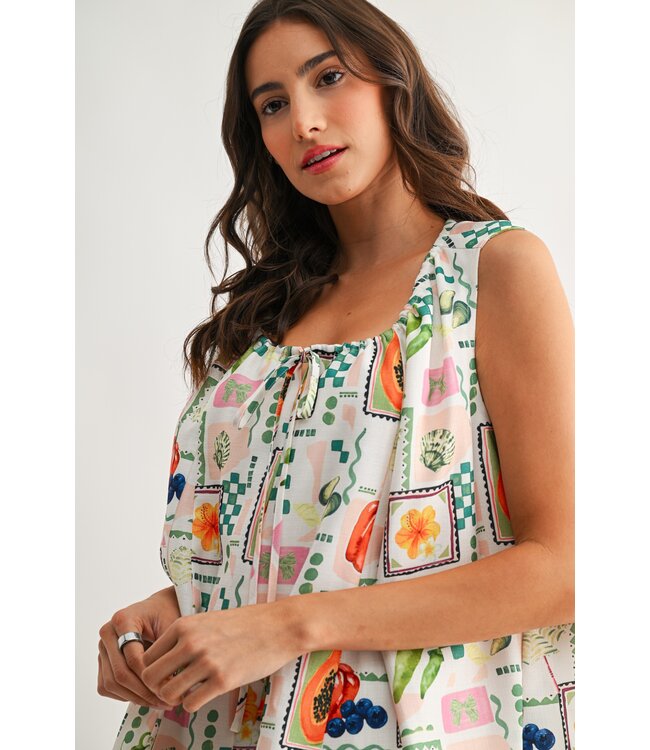 Poppie Ivory Citrus Romper