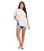 Lala White Beach Embroidered Top