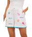 Lala White Beach Embroidered Shorts