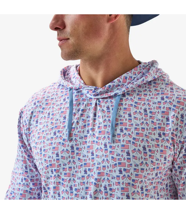 Old Glory White Performance Hoodie