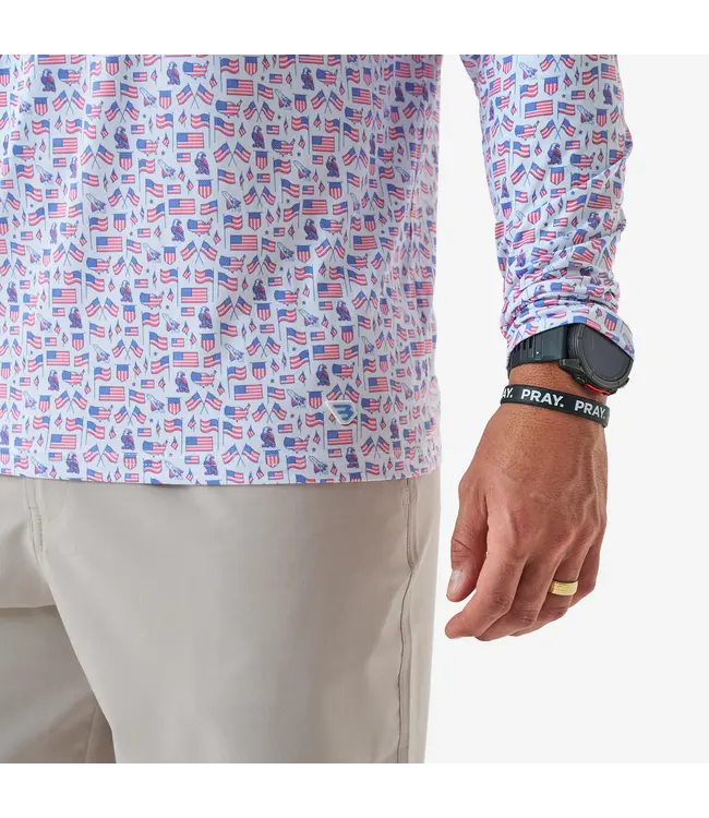 Old Glory White Performance Hoodie