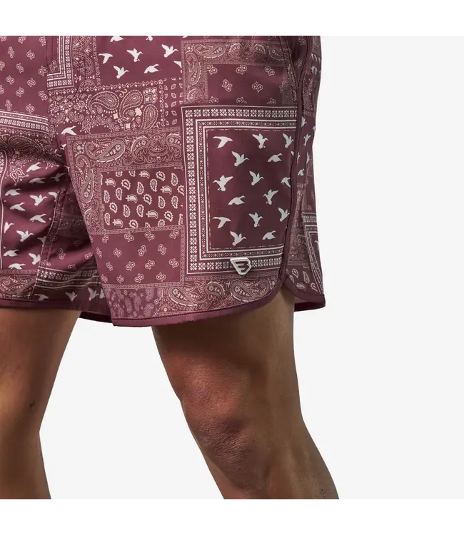 Paisley Duck Maroon Swim Trunks