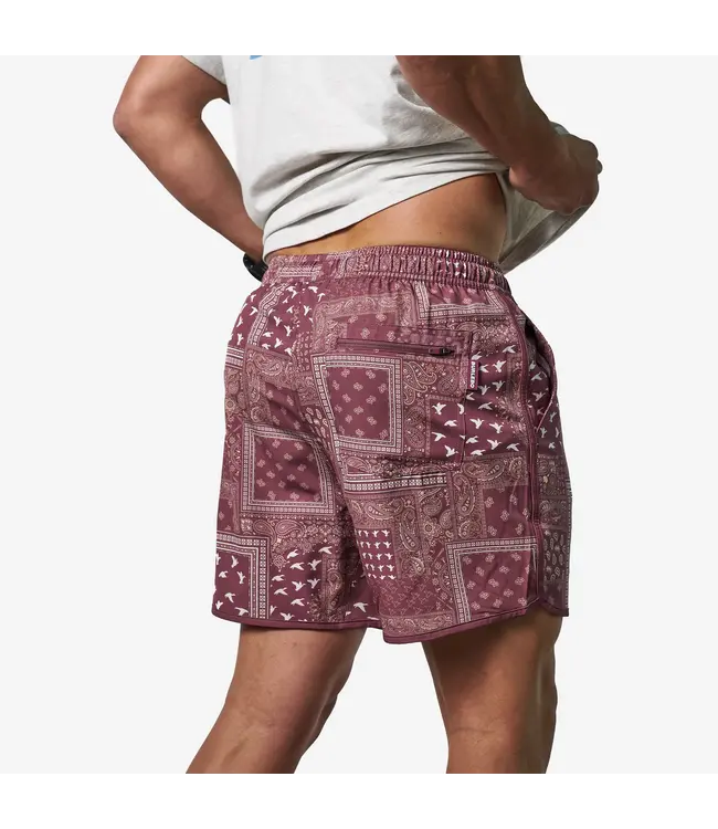 Paisley Duck Maroon Swim Trunks