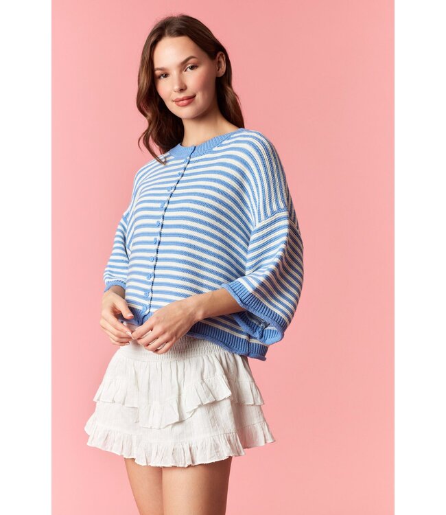 Miley Blue Striped Cardigan
