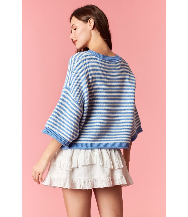 Miley Blue Striped Cardigan
