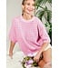 Bri Pink Pointelle Sweater Top