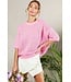 Bri Pink Pointelle Sweater Top