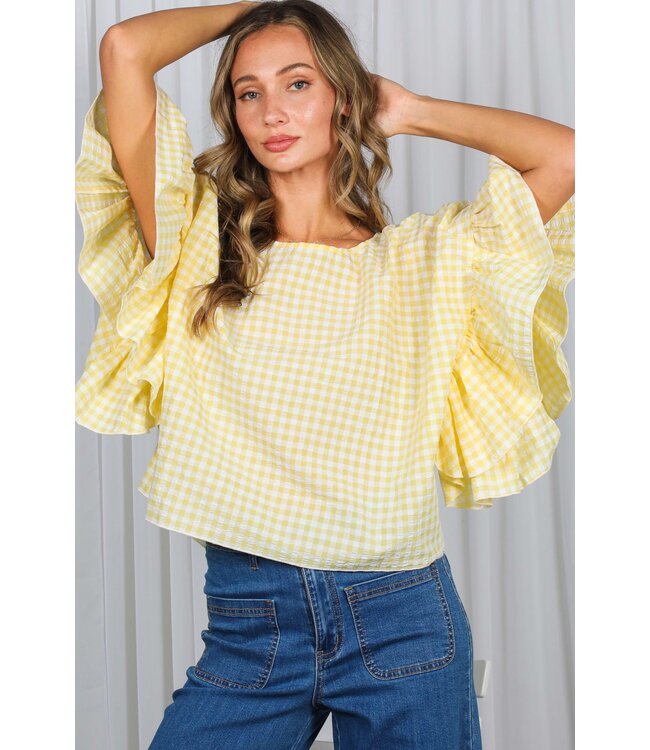 Josie Yellow Gingham Top