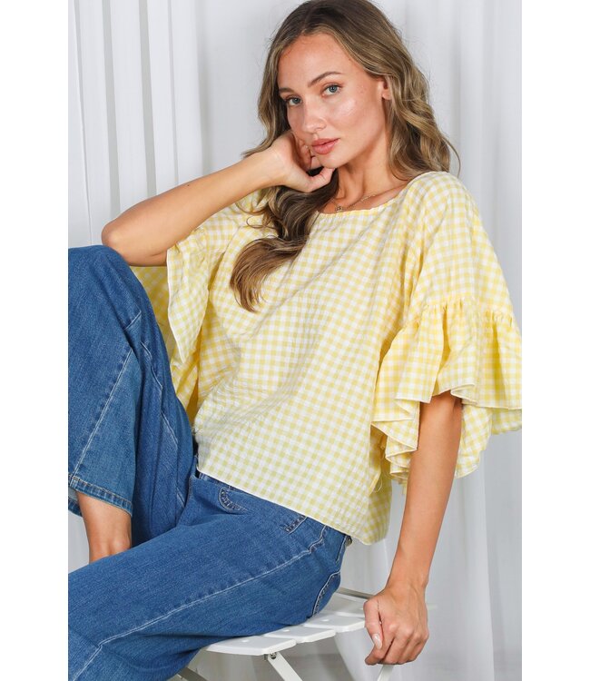 Josie Yellow Gingham Top