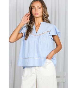 Vine & Love Lyla Blue Gingham Top