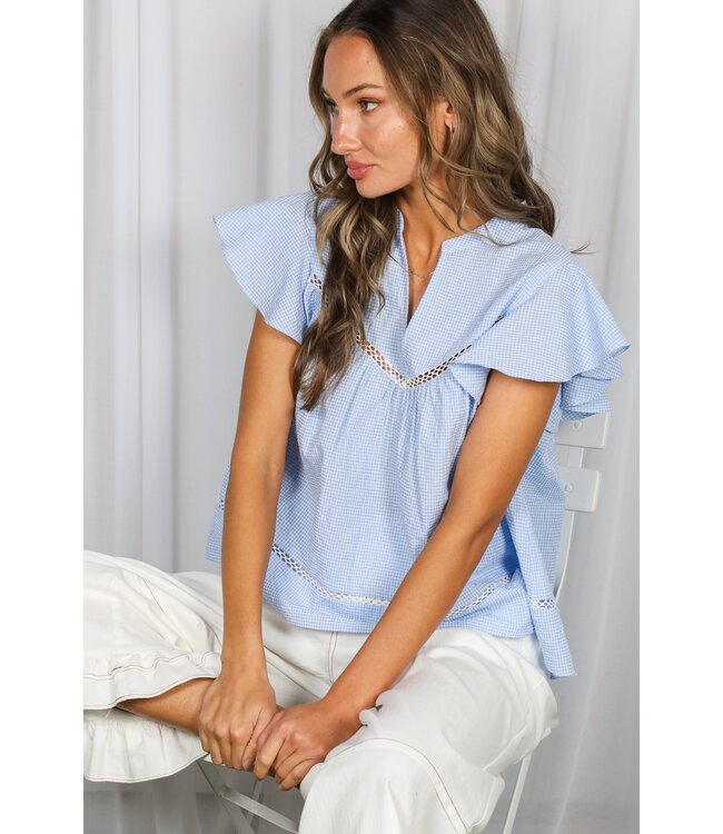Lyla Blue Gingham Top