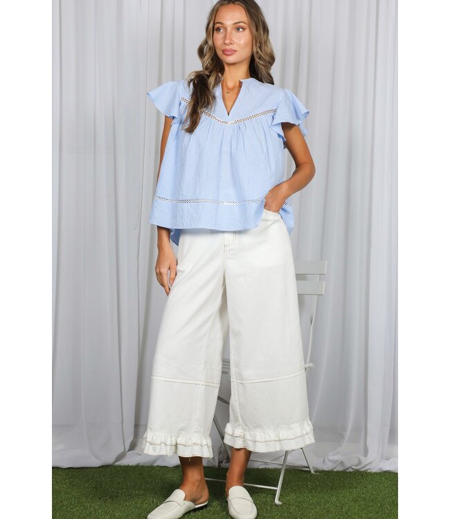 Lyla Blue Gingham Top