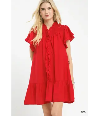 Sharon Red Babydoll Dress