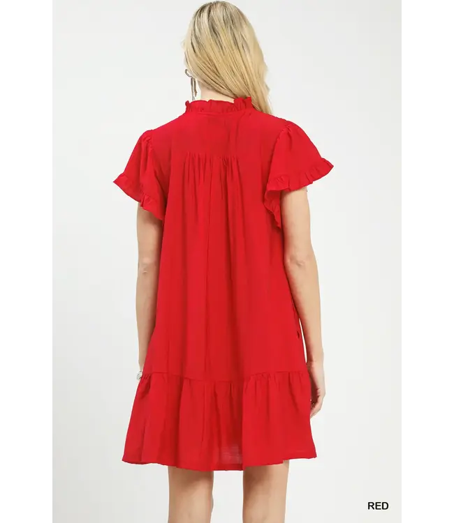 Sharon Red Babydoll Dress