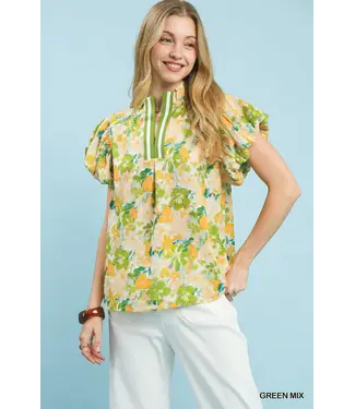 Ellie Green Floral Top