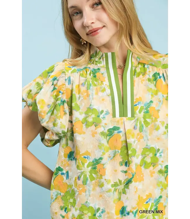 Ellie Green Floral Top