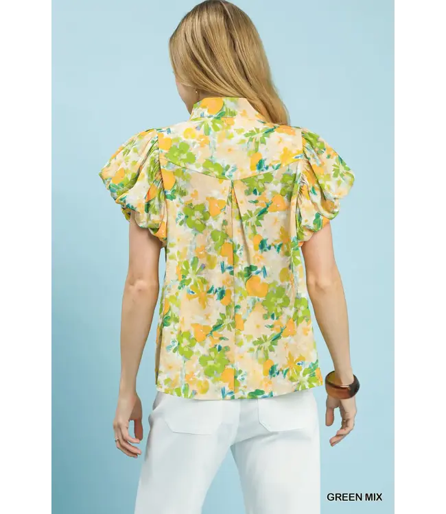 Ellie Green Floral Top