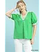 Brandi Apple Green French Terry Top