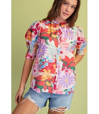 Gigio Billie Cherry Floral Top