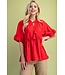 Conner Red Tassel Top