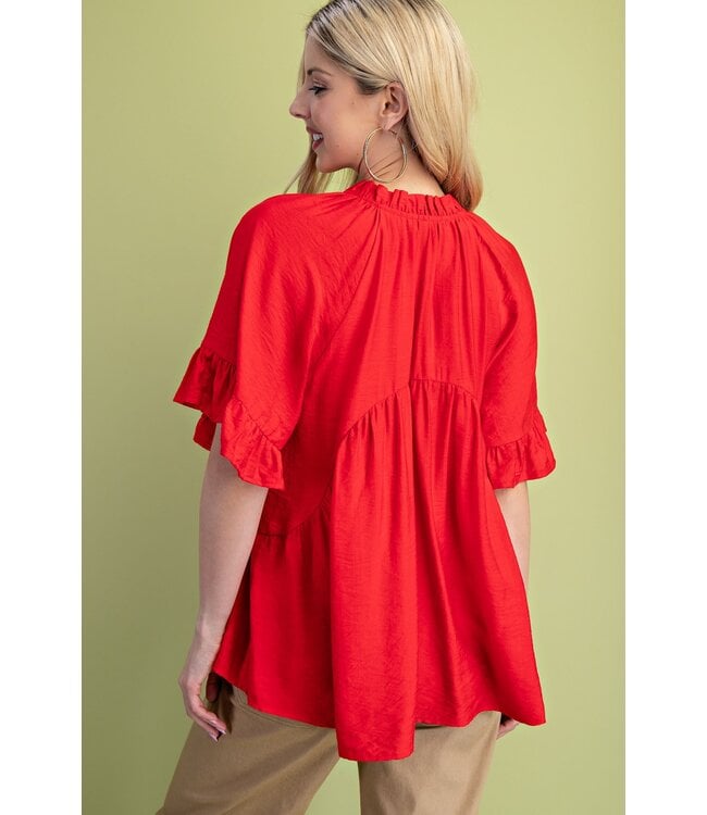 Conner Red Tassel Top
