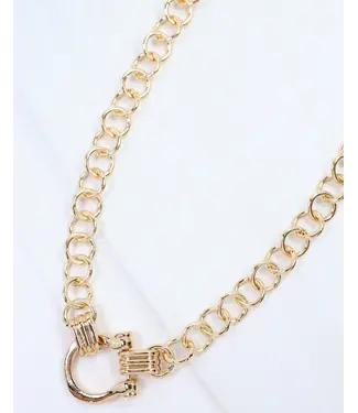 Derry Horsebit Link Gold Necklace