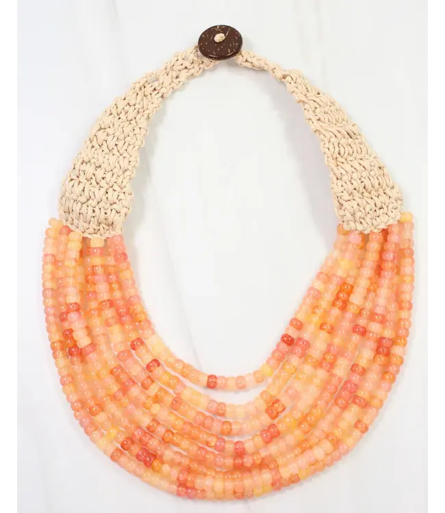 Ironwood Multi Layered Beaded Coral Necklace