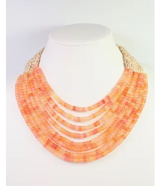 Ironwood Multi Layered Beaded Coral Necklace