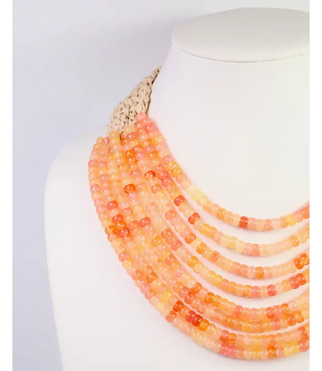 Ironwood Multi Layered Beaded Coral Necklace
