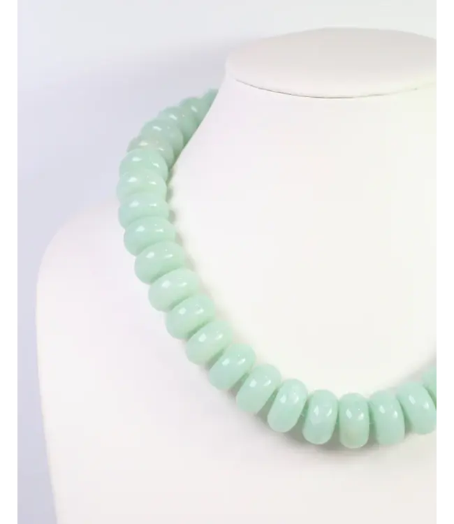 Pipestone Marble Beaded Mint Necklace