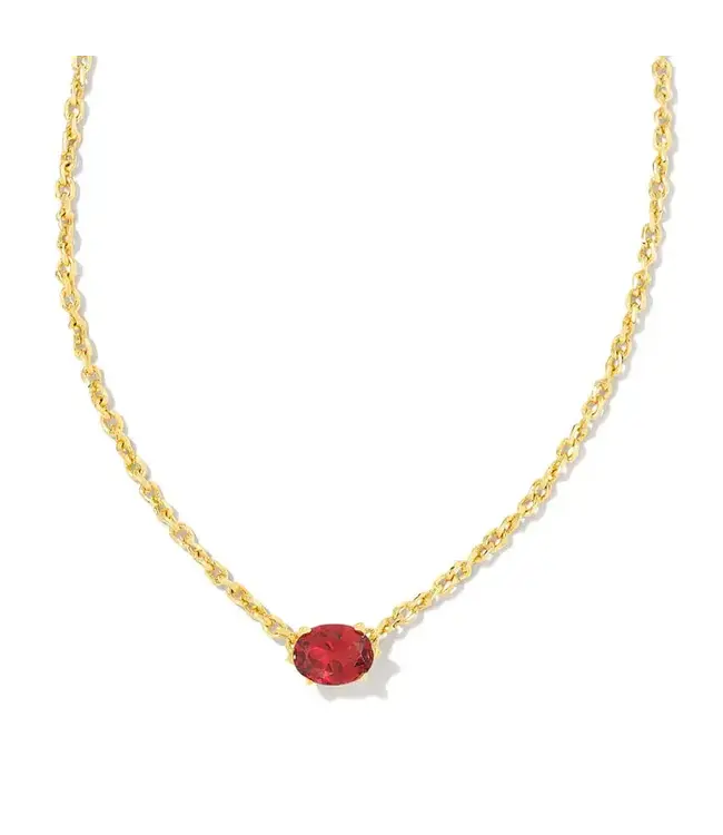 Kendra Scott Cailin Gold Pendant Necklace in Burgundy Crystal