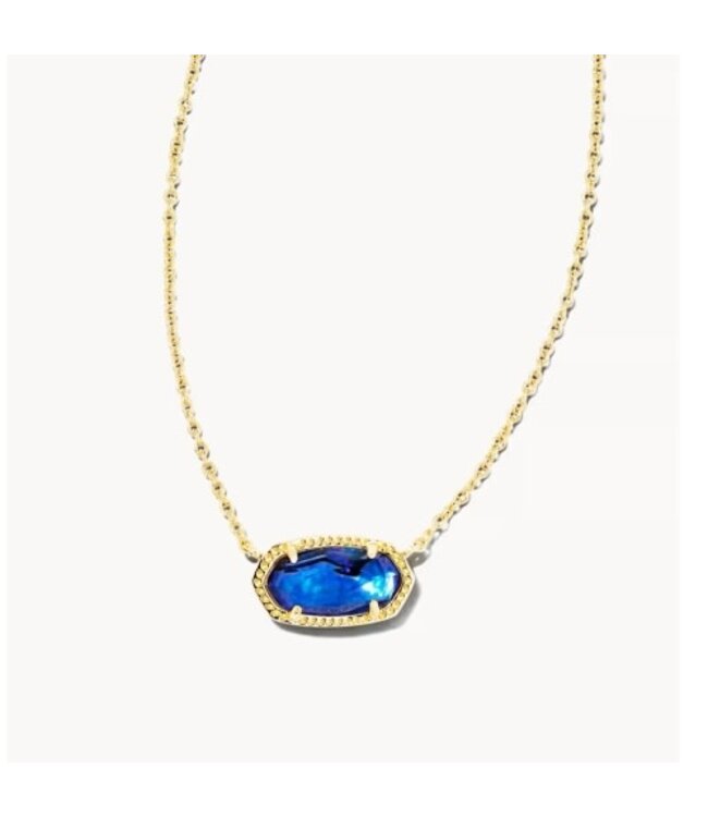Kendra Scott Elisa Gold Pendant Necklace in Navy Abalone