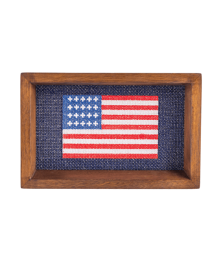 Needlepoint Flag Tray
