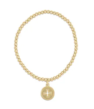enewton design Enewton classic gold 3mm bracelet - signature cross gold disc