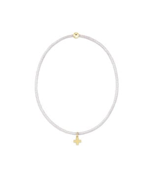 enewton design Enewton Hope Classic Silky White Bracelet - Signature Cross Small Gold Charm