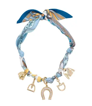 Steeplechase Light Blue Scarf Necklace