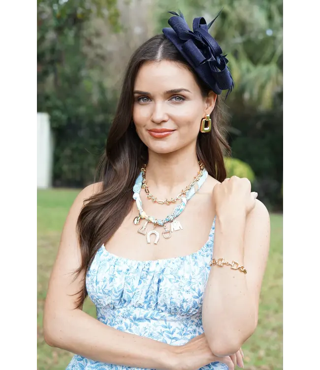 Steeplechase Light Blue Scarf Necklace