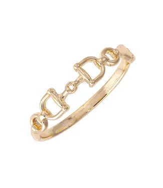 Cinnamon Horsebit Hinge Shiny Gold Bangle