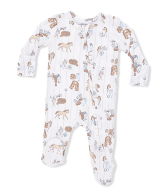Cowboy Nursery Zipper Footie