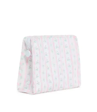 TRVL DESIGN Ribbon Floral Pink Roadie Medium Zip Pouch