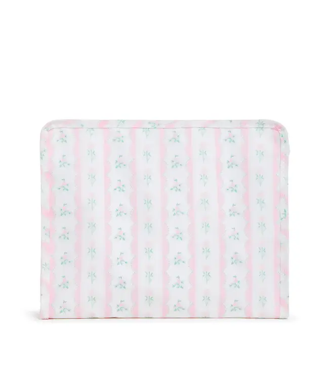 Ribbon Floral Pink Roadie Medium Zip Pouch