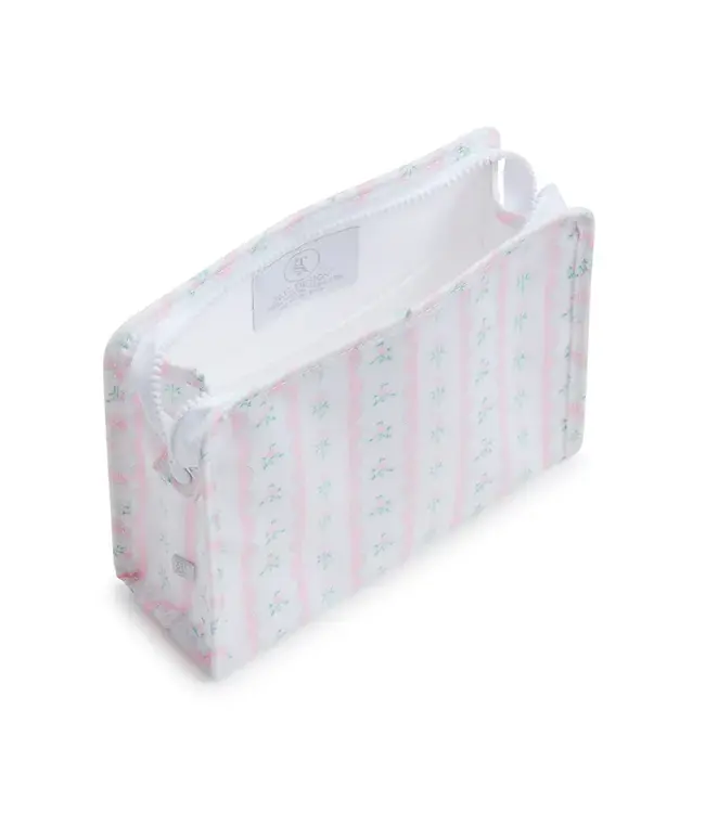 Ribbon Floral Pink Roadie Medium Zip Pouch