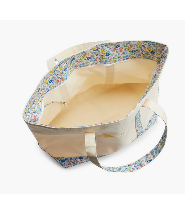 Posies Floral Coated Canvas Natural Large Maxi Tote